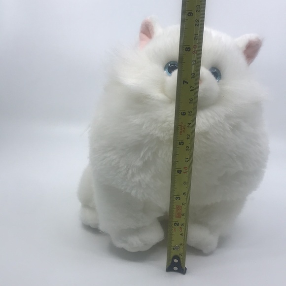 White Fluffy Blue Eyed Cat Stuffes Animal From Aurora World Inc. - Picture 6 of 6
